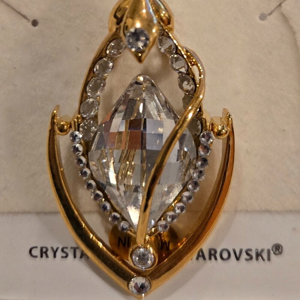 Gold tone slide with Swarovski crystals
